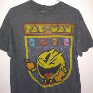 Vintage large gray short sleeve Pac-Man shirt.